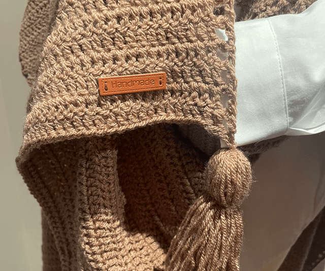 Poncho gehaakt Camel