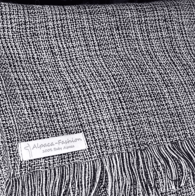 Heren sjaal blauw/wit gemêleerd 100% babyalpaca