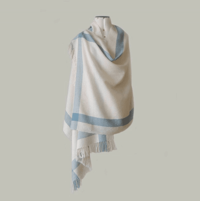  100% baby alpaca omslagdoek 75 x 200 cm lichtblauw