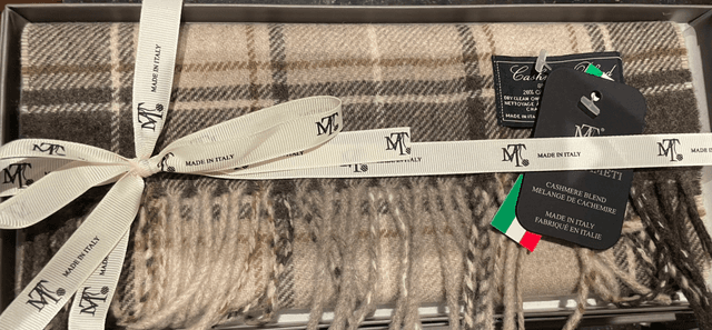 Heren sjaal cashmere 30 x 180cm bruin geruit